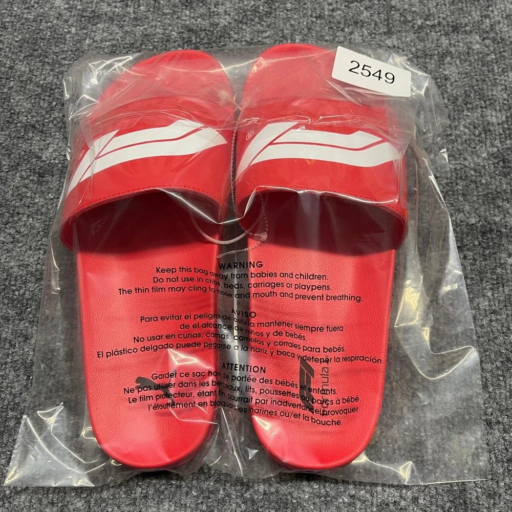 Puma Formula 1 F1 Slides Mens Size 11 Red Leadcat 2.0 Racing Sandals Flip Flops